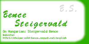 bence steigervald business card